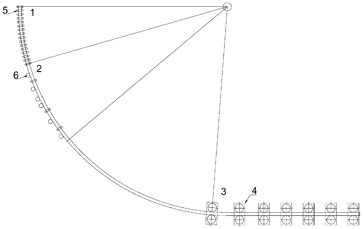 Small square blank vertical drawing continuous casting machine and pressing process device