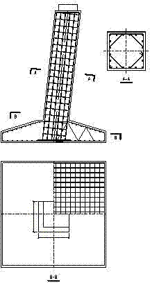 Construction method of inclined column type corrosion resistant foundation for power line in salt lake area