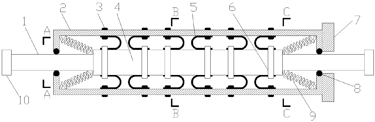 Limit sleeve U-shaped soft steel damper