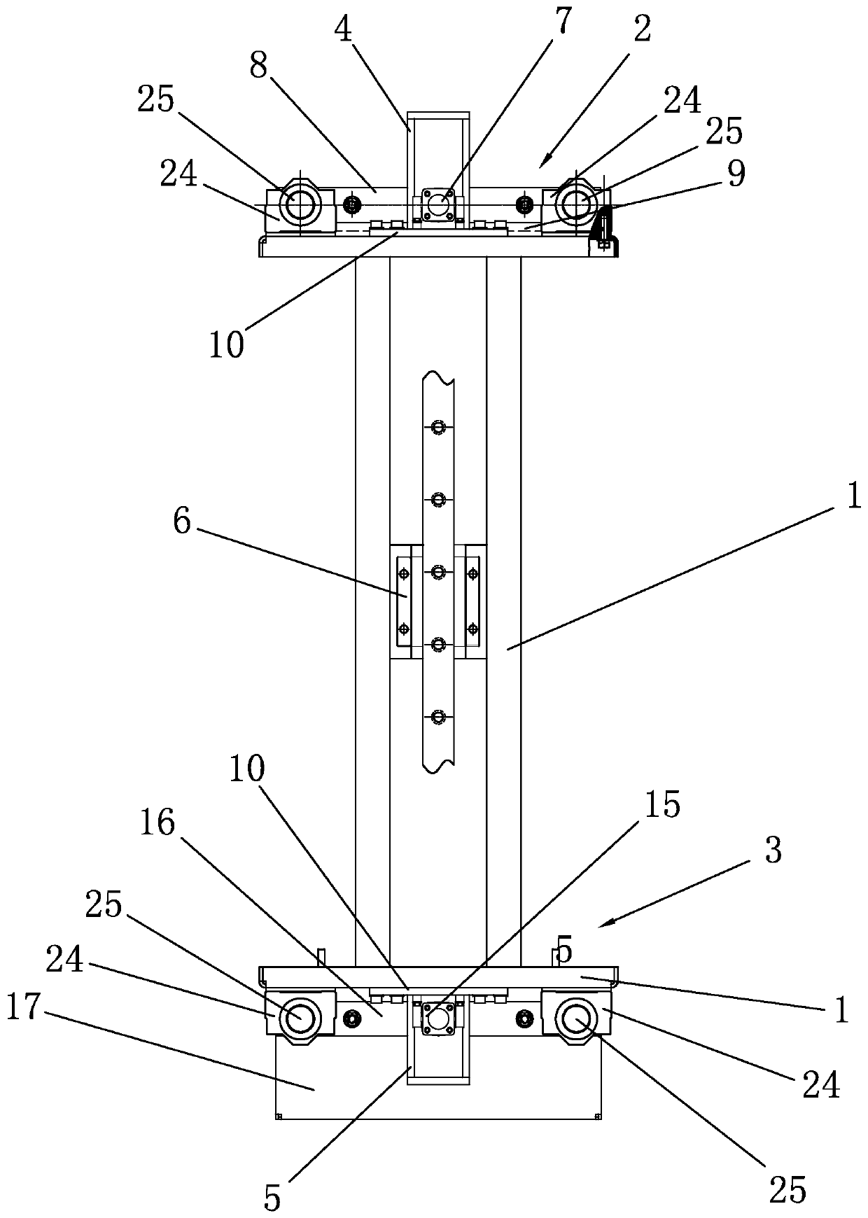 Lifting body for frame body splitting machine