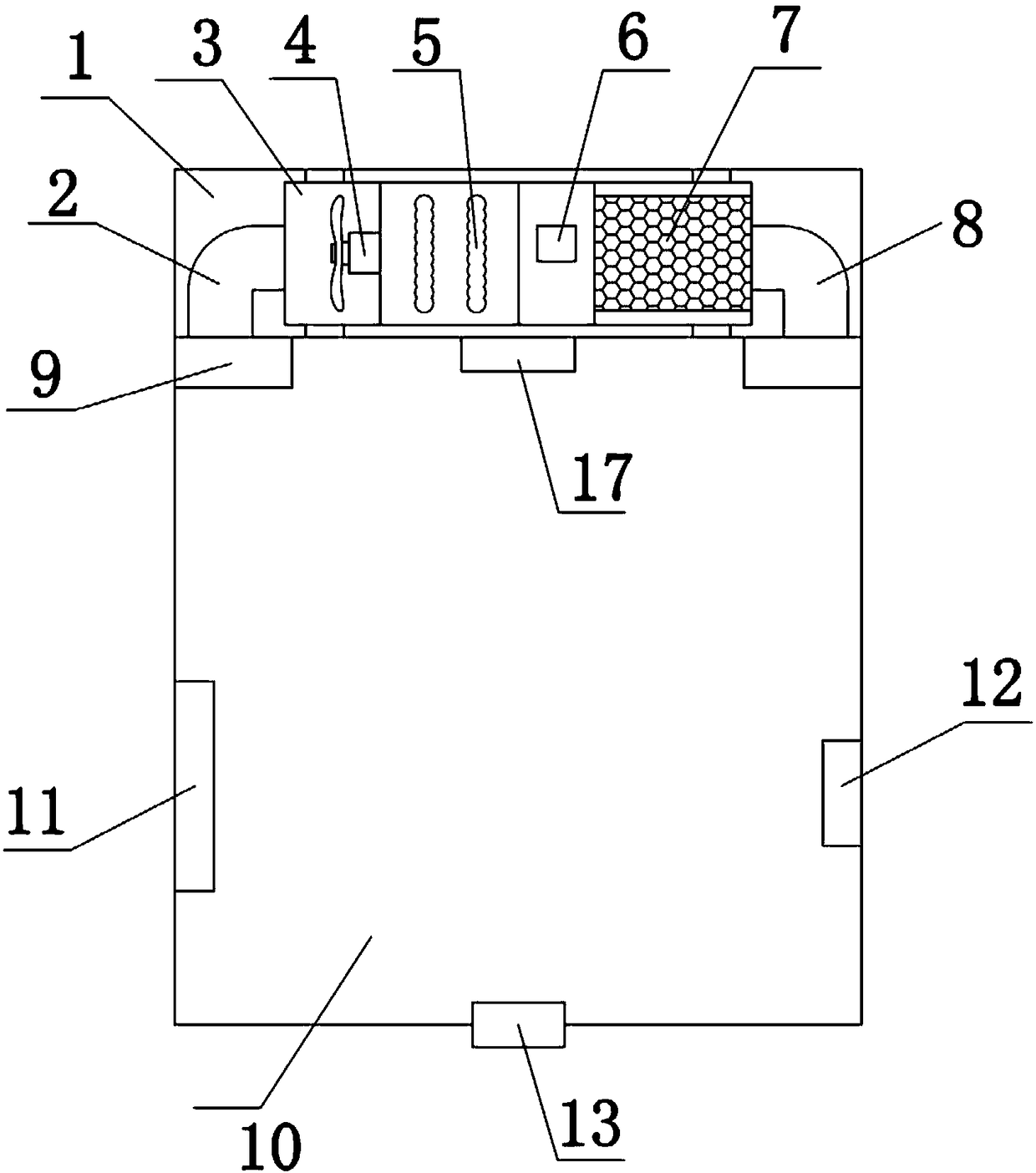 A dehumidification system for box-type substations and ring network cabinets