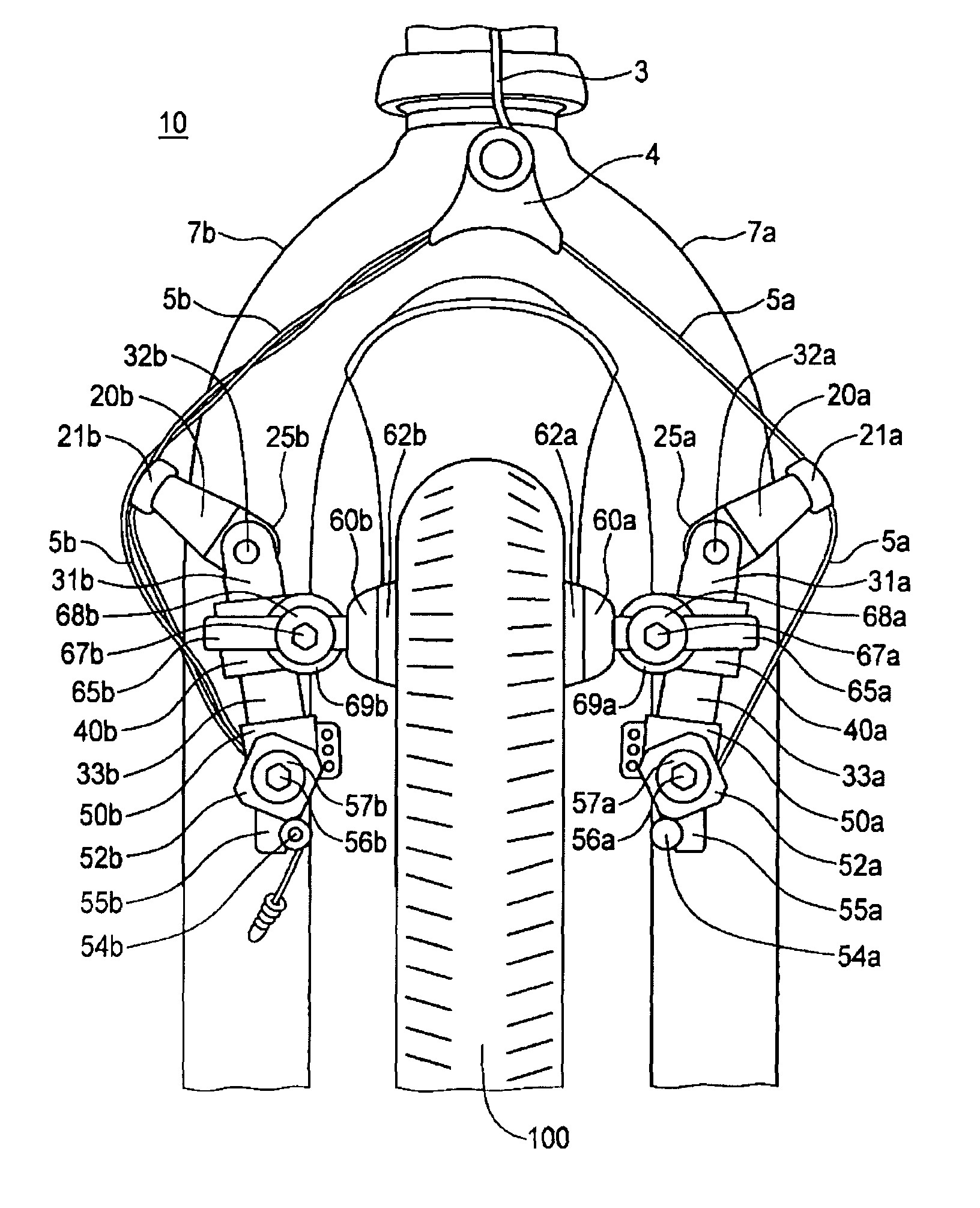 Cantilever brake device