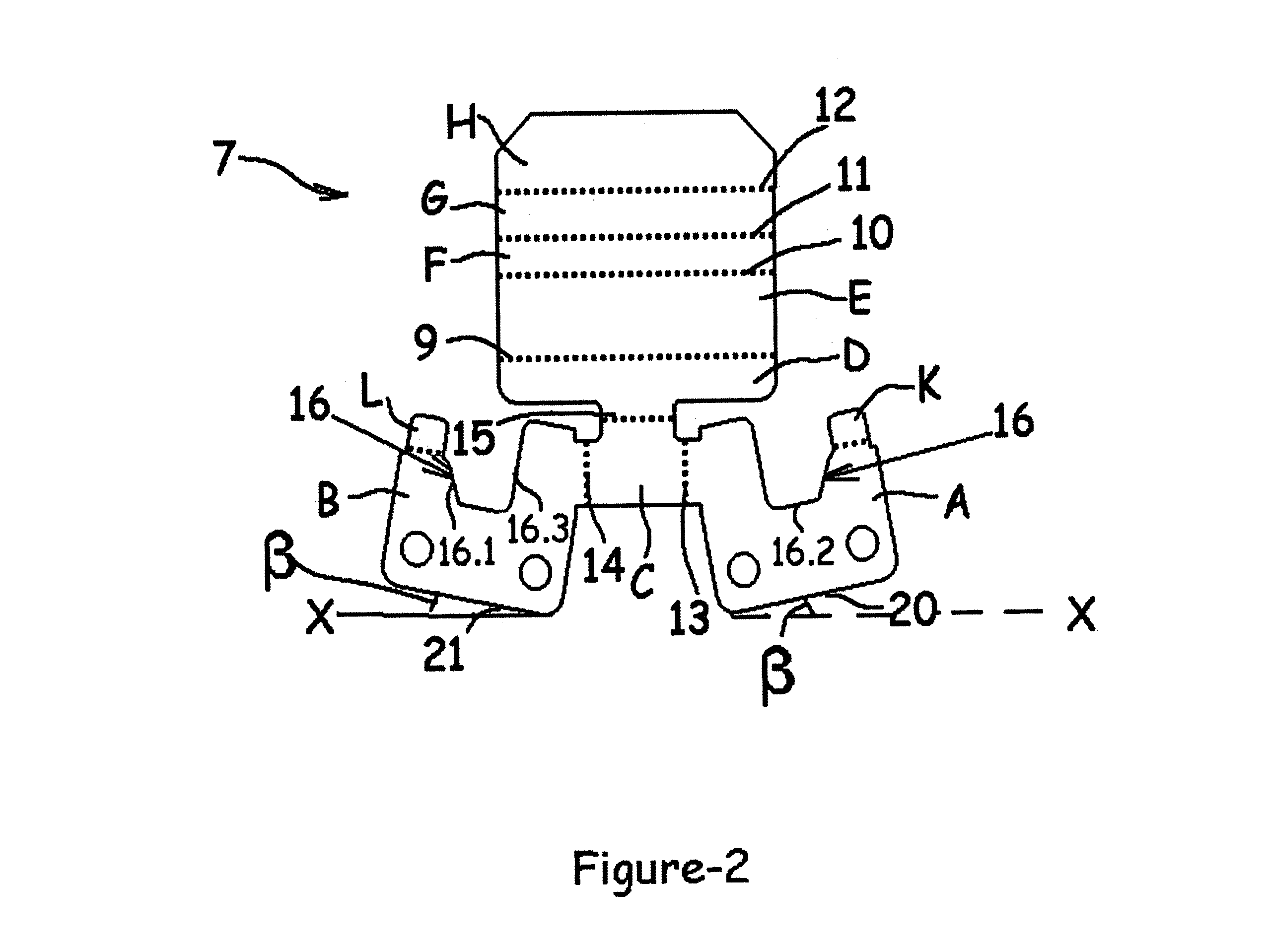 Integral load support for a jack formed of a sheet material bent to less than 180°