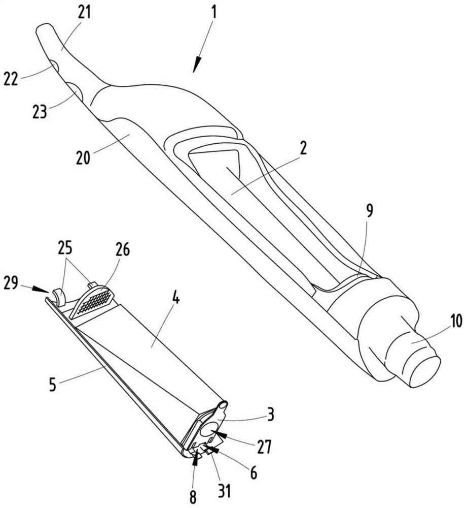 Suction cleaning device with chamber cover with locking device