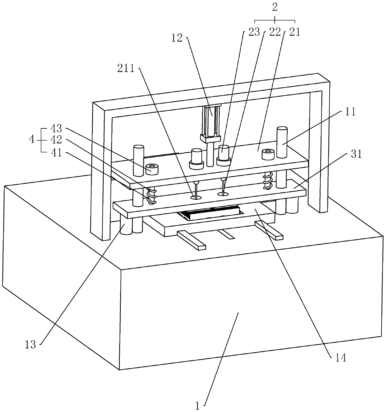 Drilling equipment for heat dissipating plate