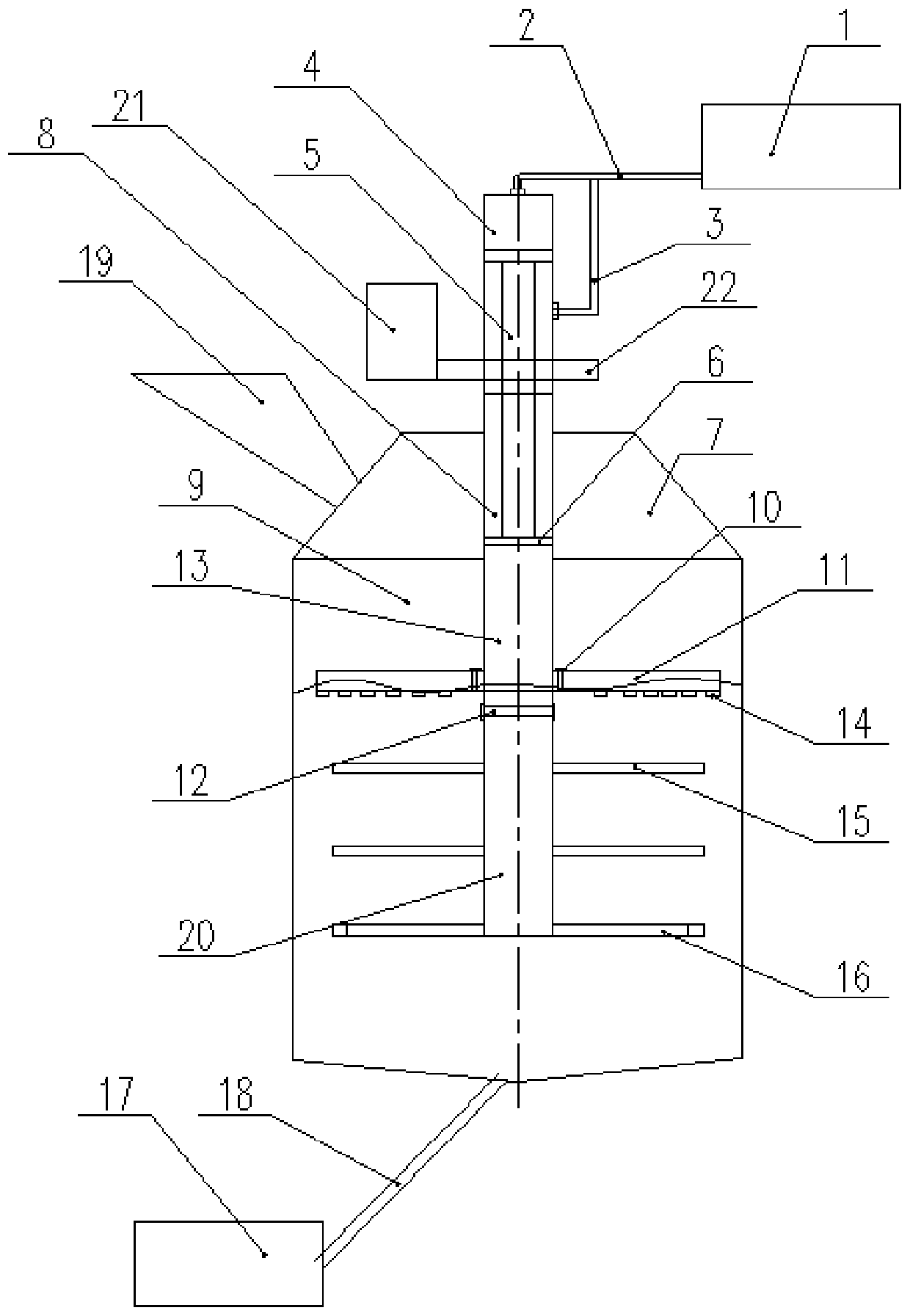 Novel rod liquid stirring type feces anaerobic fermentation device