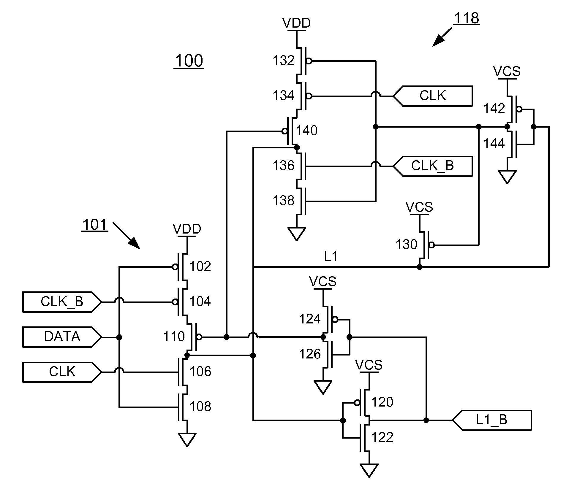 Low Power Level Shifting Latch Circuits With Gated Feedback for High Speed Integrated Circuits