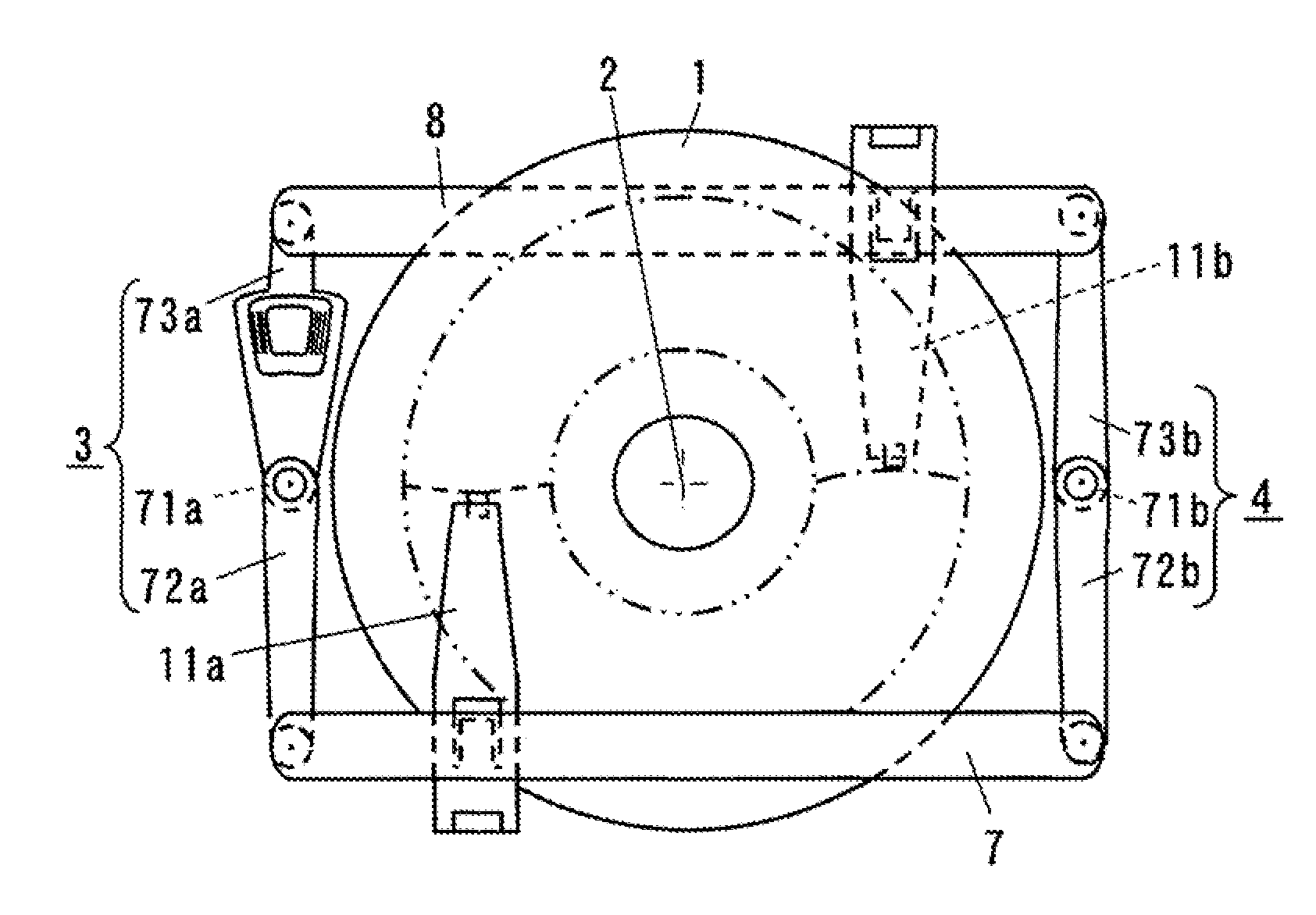 Head support device and it's driving method, and drive disk using same