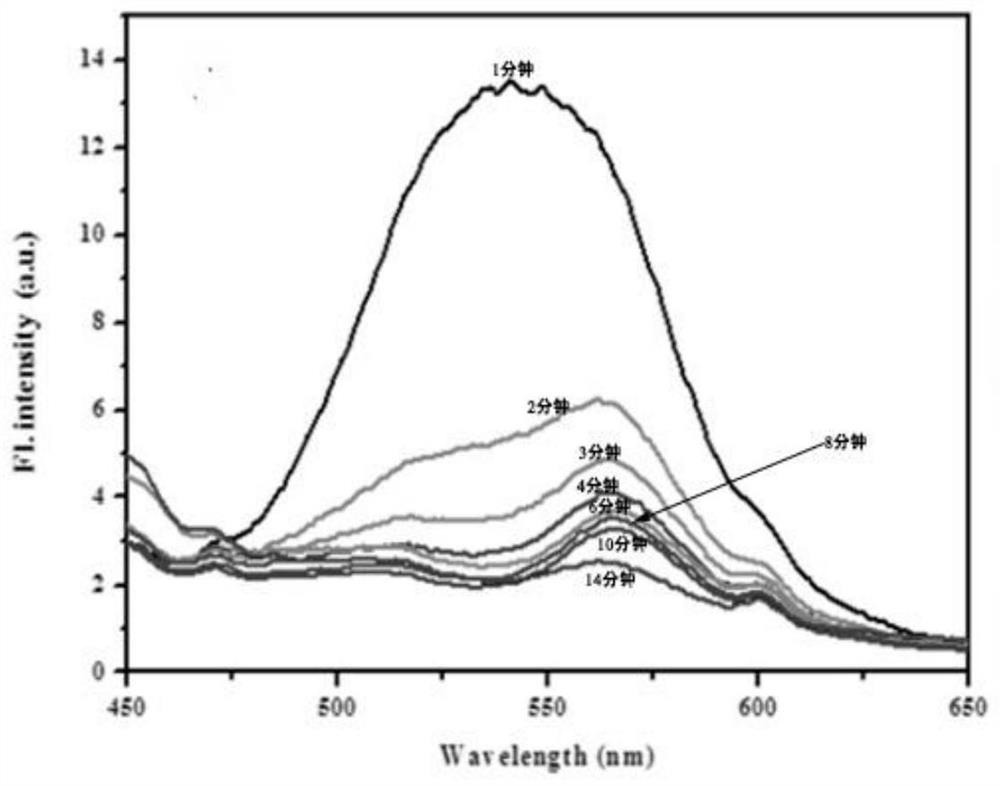 Method for on-line fluorescence detection of water form in soil cultural relics