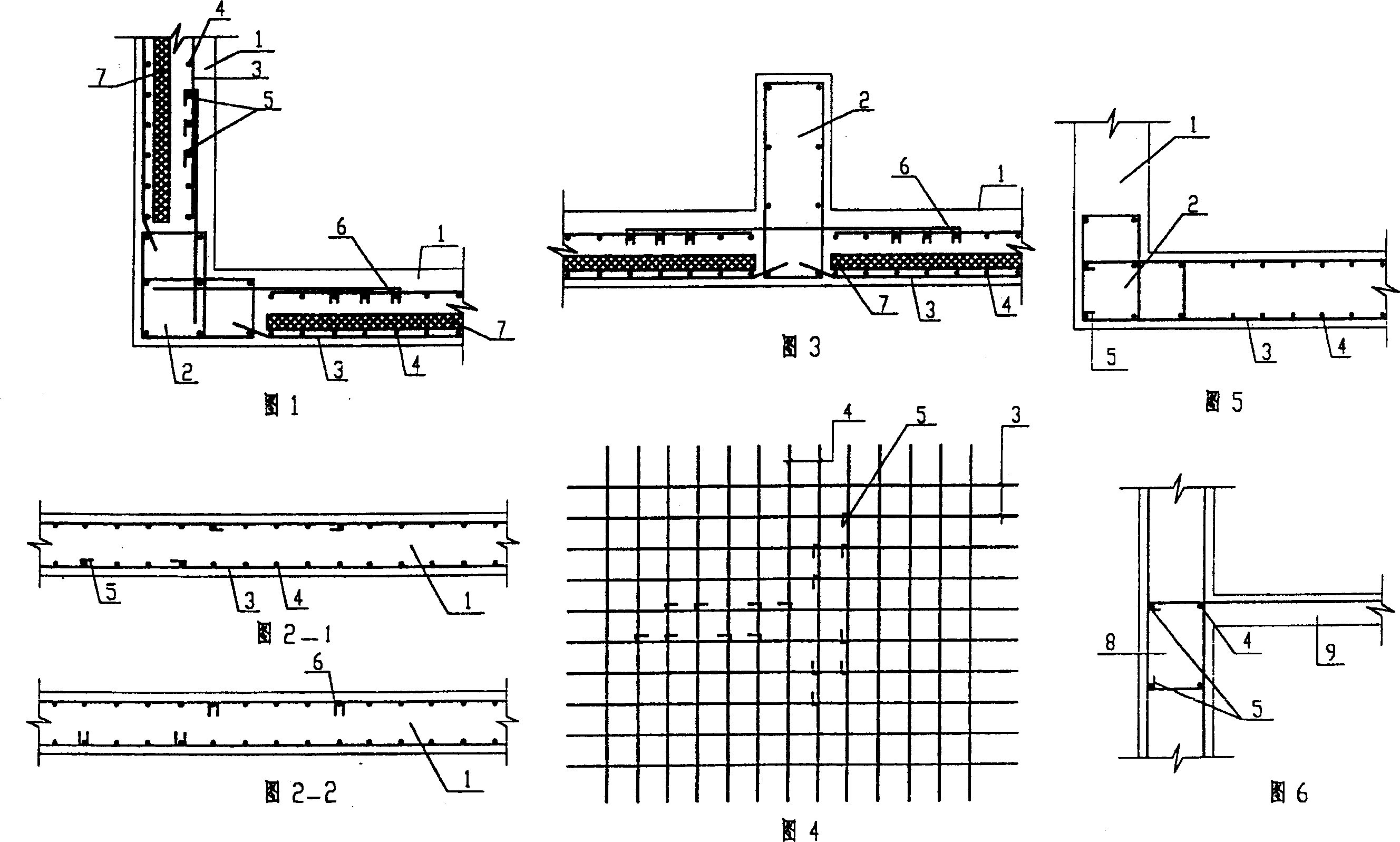 Method for lapped joint or anchoring of reinforcing bars in reinforced concrete member