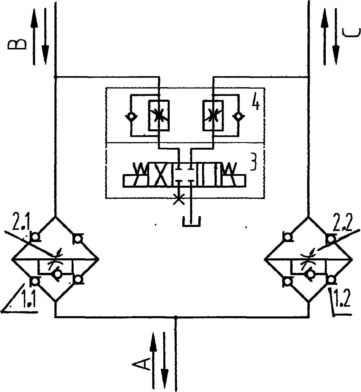 Synchronizing circuit applicable to double suspension hoist