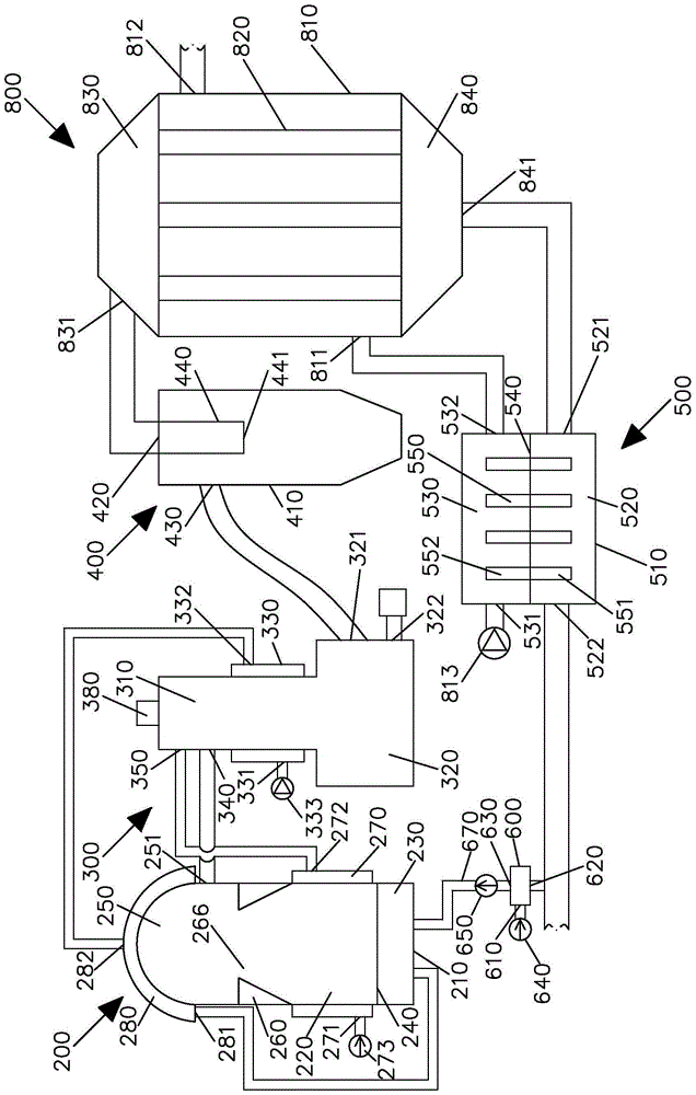 Built-in biomass gasification combustion hot water boiler