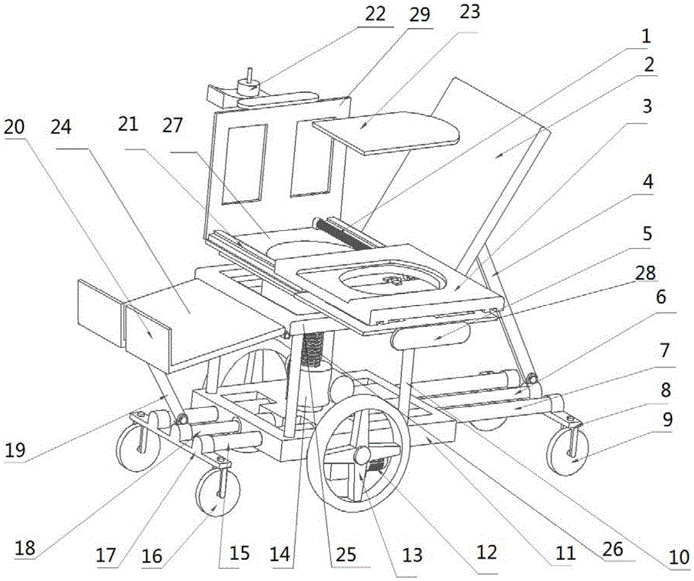 Multifunctional wheelchair capable of assisting patient to get in or out of bed and go to toilet