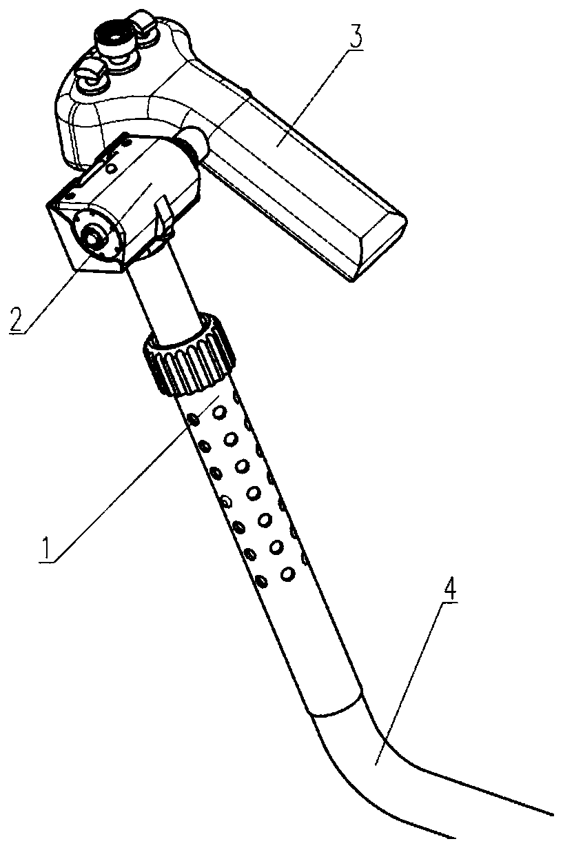 A handle fixing device with adjustable attitude