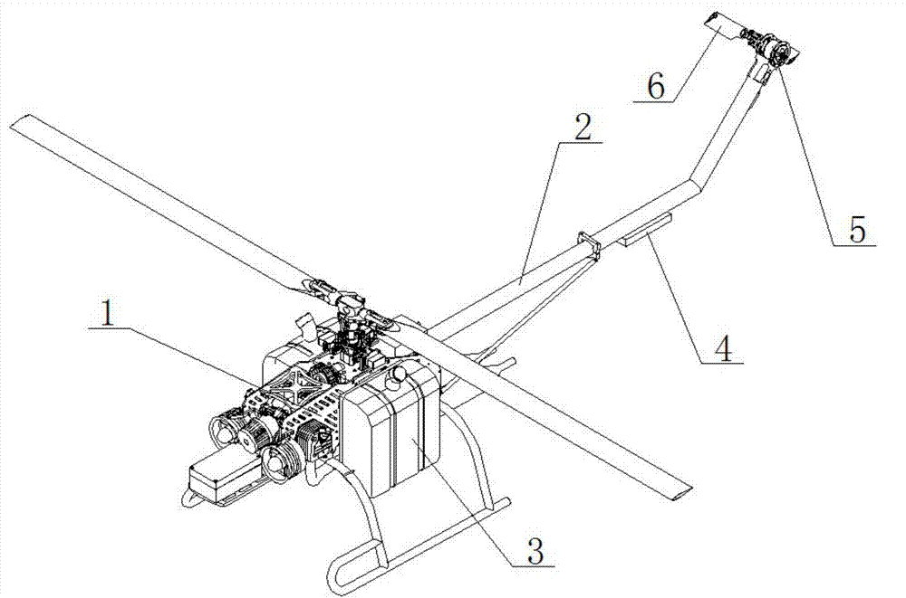 Oil and power mixed small unmanned helicopter and its power principle