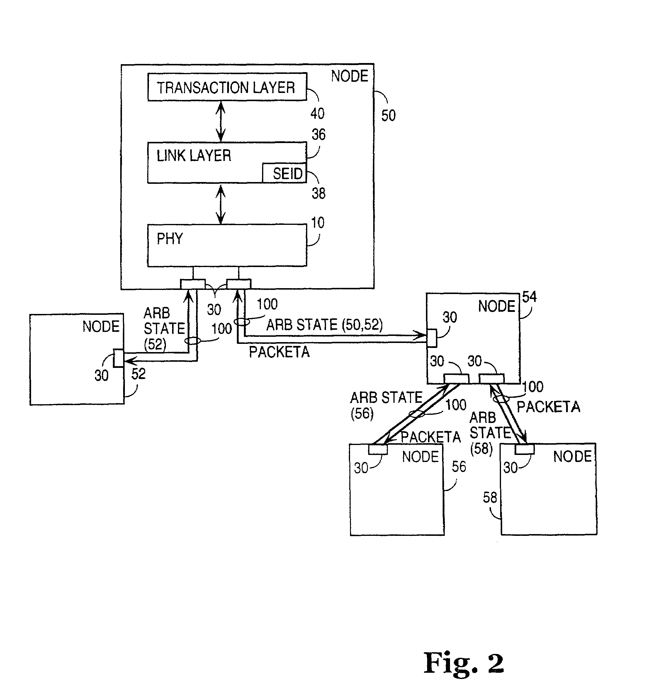 Distributed arbitration on a full duplex bus