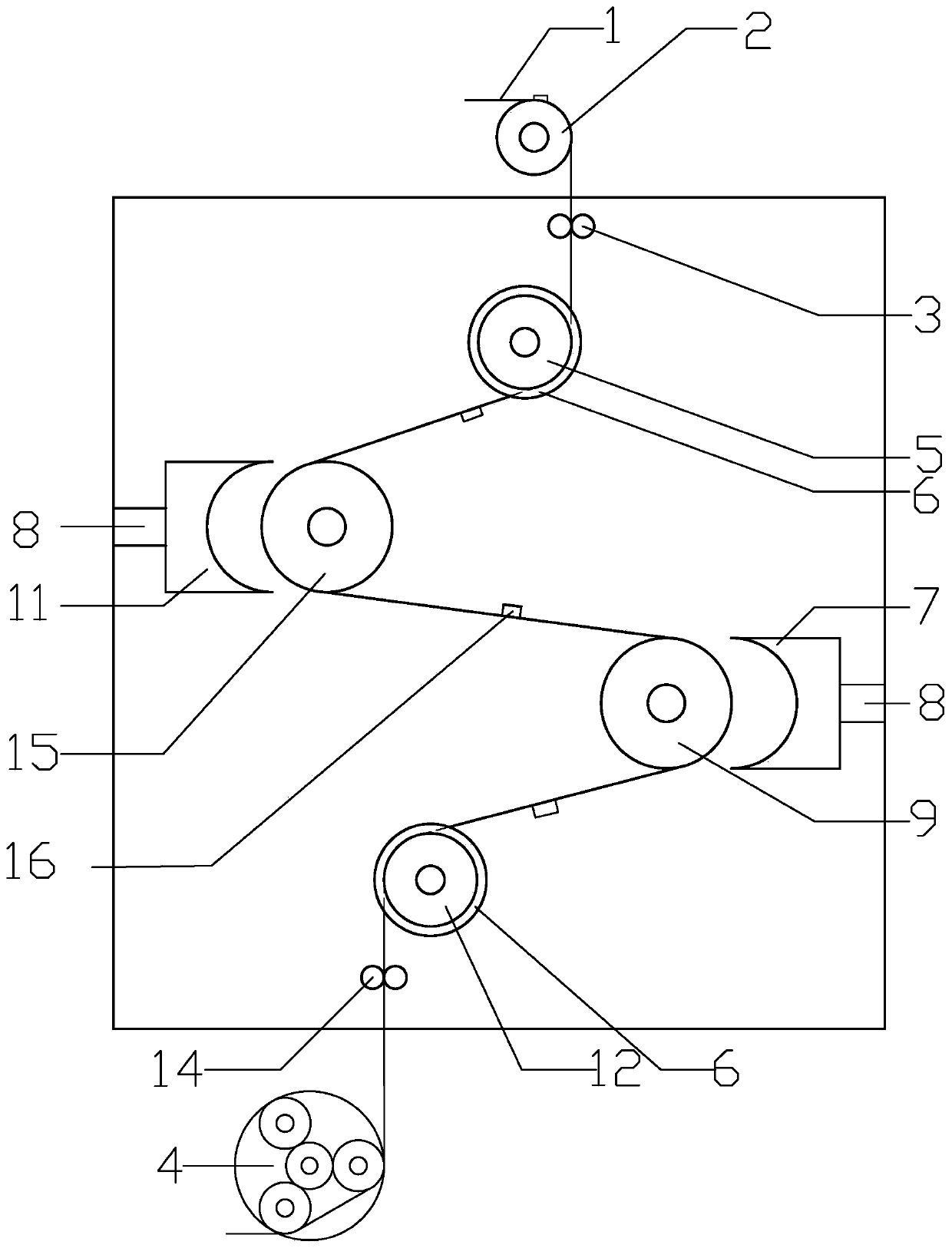 Protective film corona treatment device capable of automatically adjusting corona distance