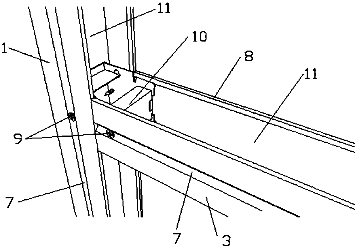 Light steel keel foundation structure system of light partition wall and construction method