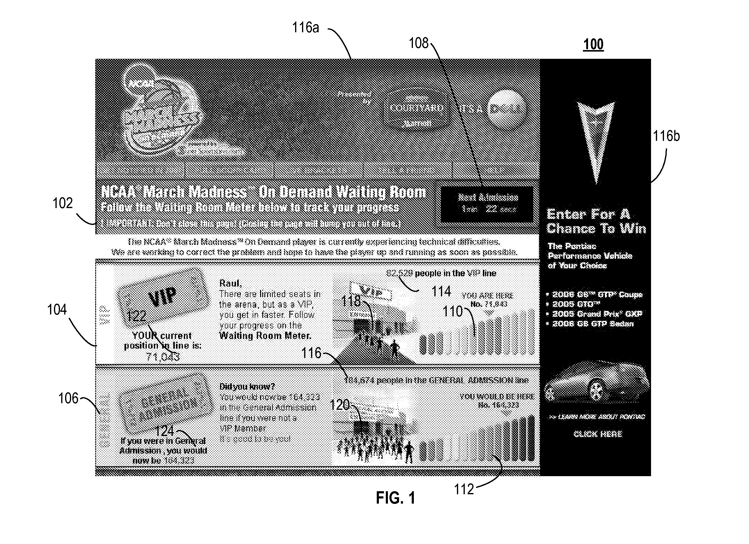 Online waiting room system, method & computer program product