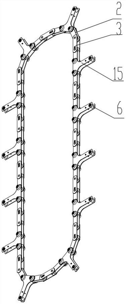 High-stability double-lifting-lug three-dimensional parking garage chain