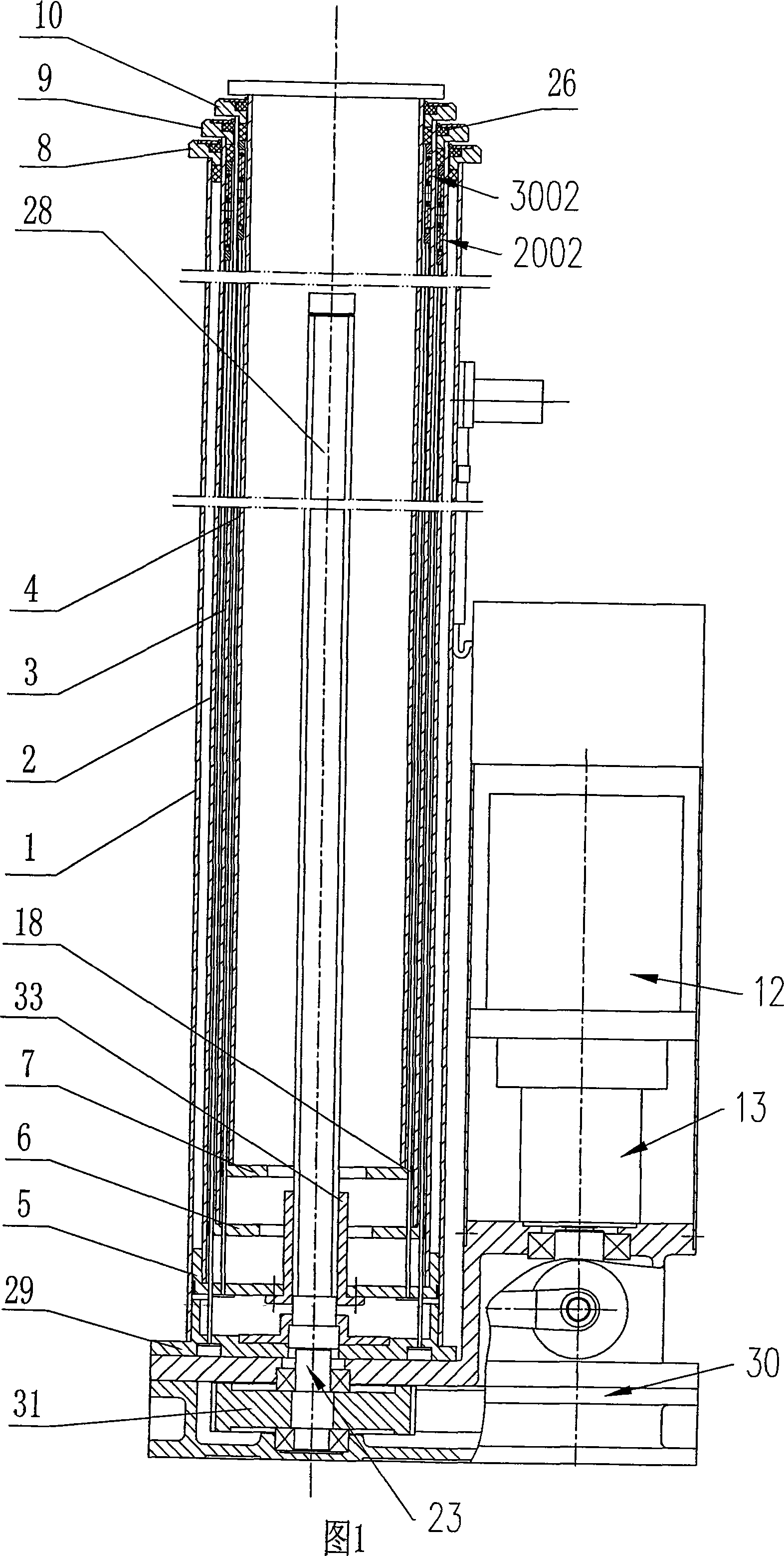 Lead screw transmission lifting rod