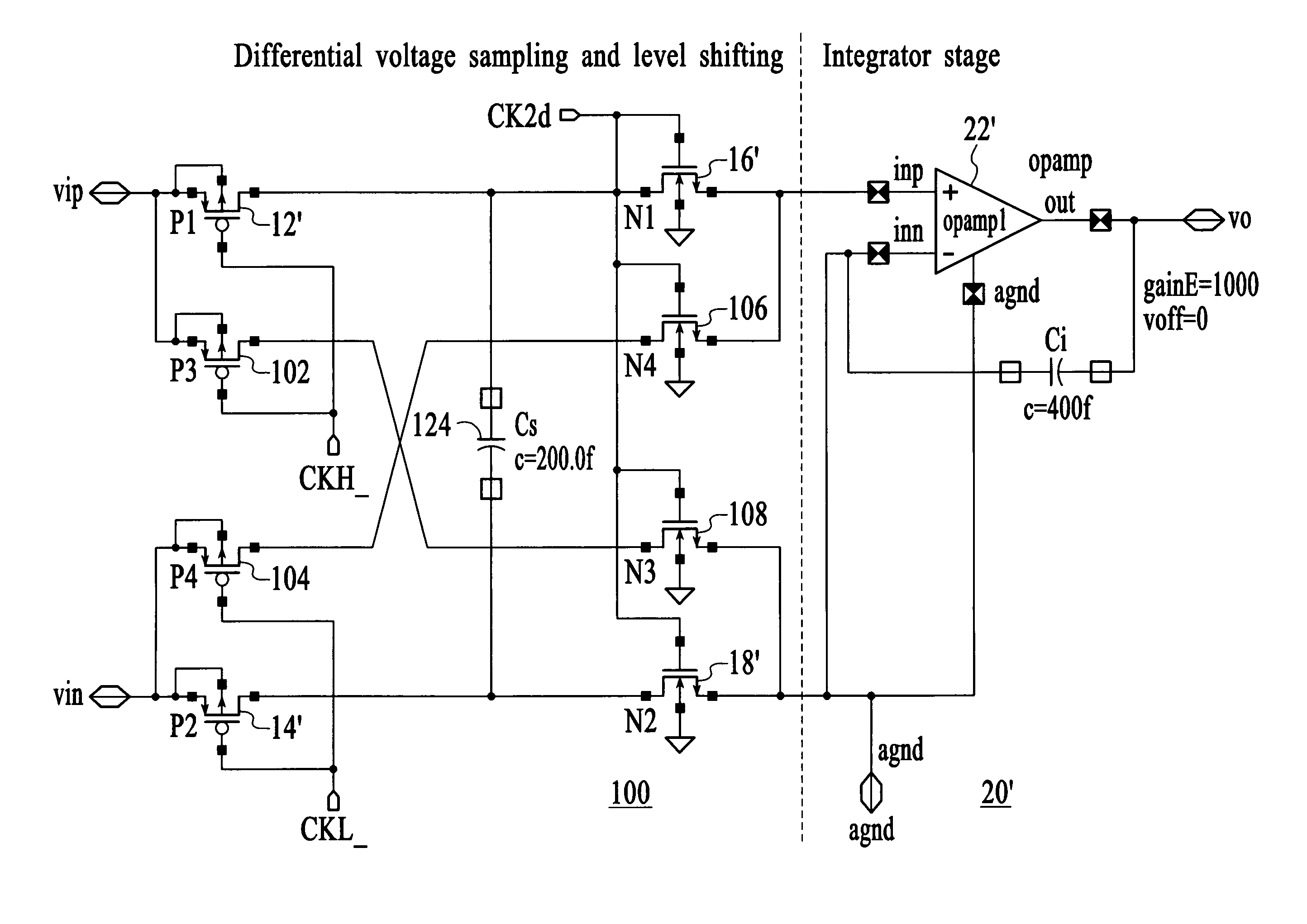 Sampling and level shifting circuit