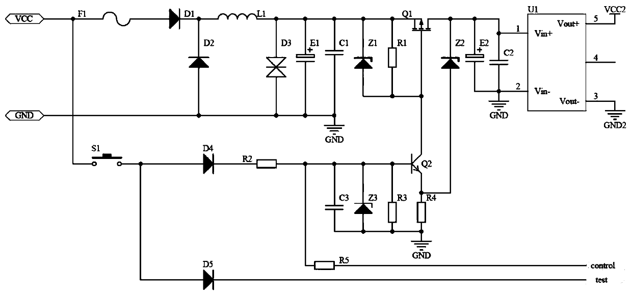 A power supply circuit with a wide range of input voltage from 11v to 100v