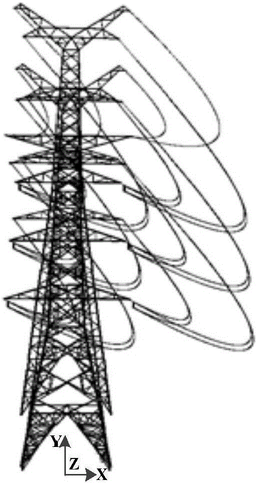 Power transmission line wind vibration calculation method under random wind load