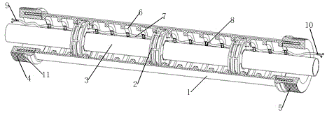 Blockage preventing device for shotcrete pumping pipe