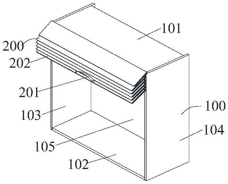 Storage cabinet with lifting type blade door