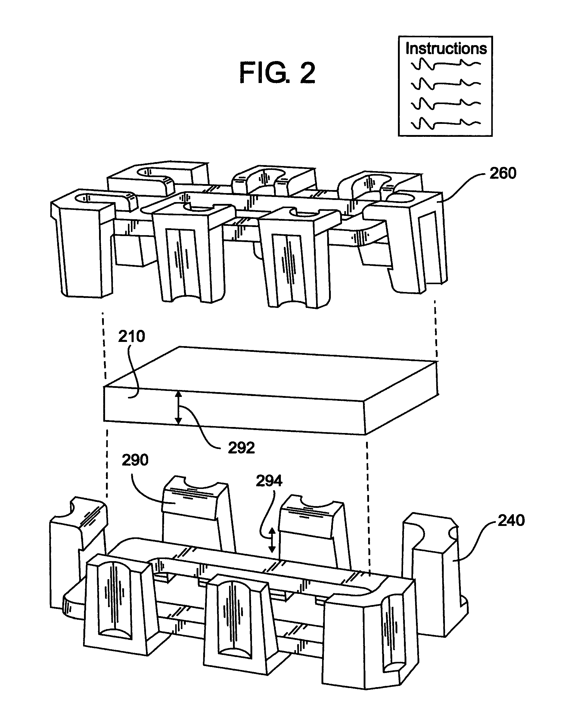 Flexible interlocking-column packaging assembly