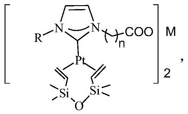 A kind of n-heterocyclic carbene platinum complex carboxylate metal salt integrated catalyst and preparation method thereof