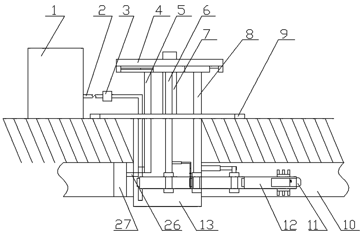 Sludge removing device for underground pipelines