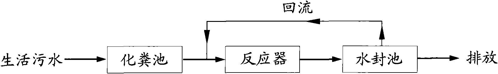 Distributed domestic sewage treatment reactor and treatment method thereof