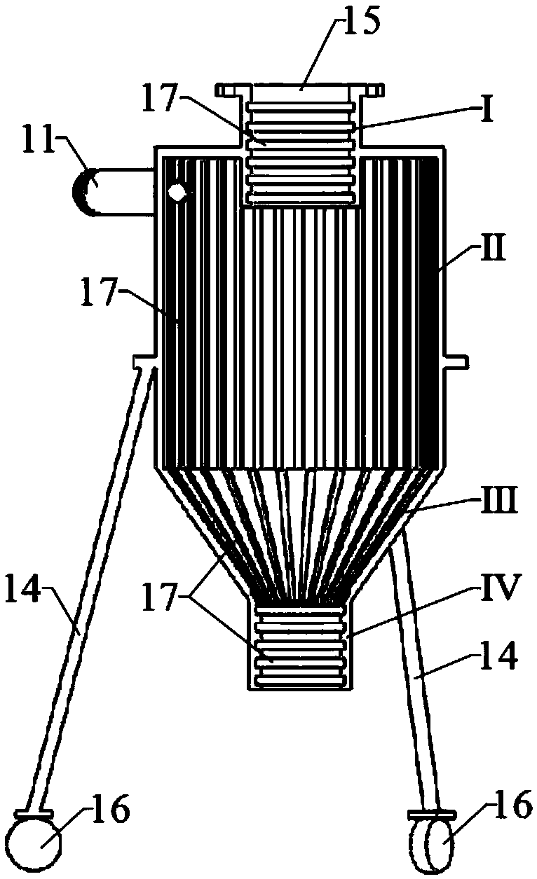 Mixing material separation and dust-reduction device and application thereof