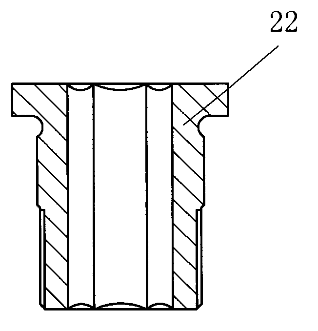 Near-net forming die for high-strength internal hexagonal through-hole bolt