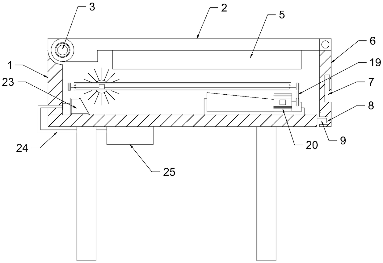 A multimedia desk with dust removing function