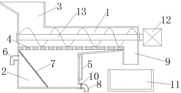 Device for separating oil from waste water of mess hall