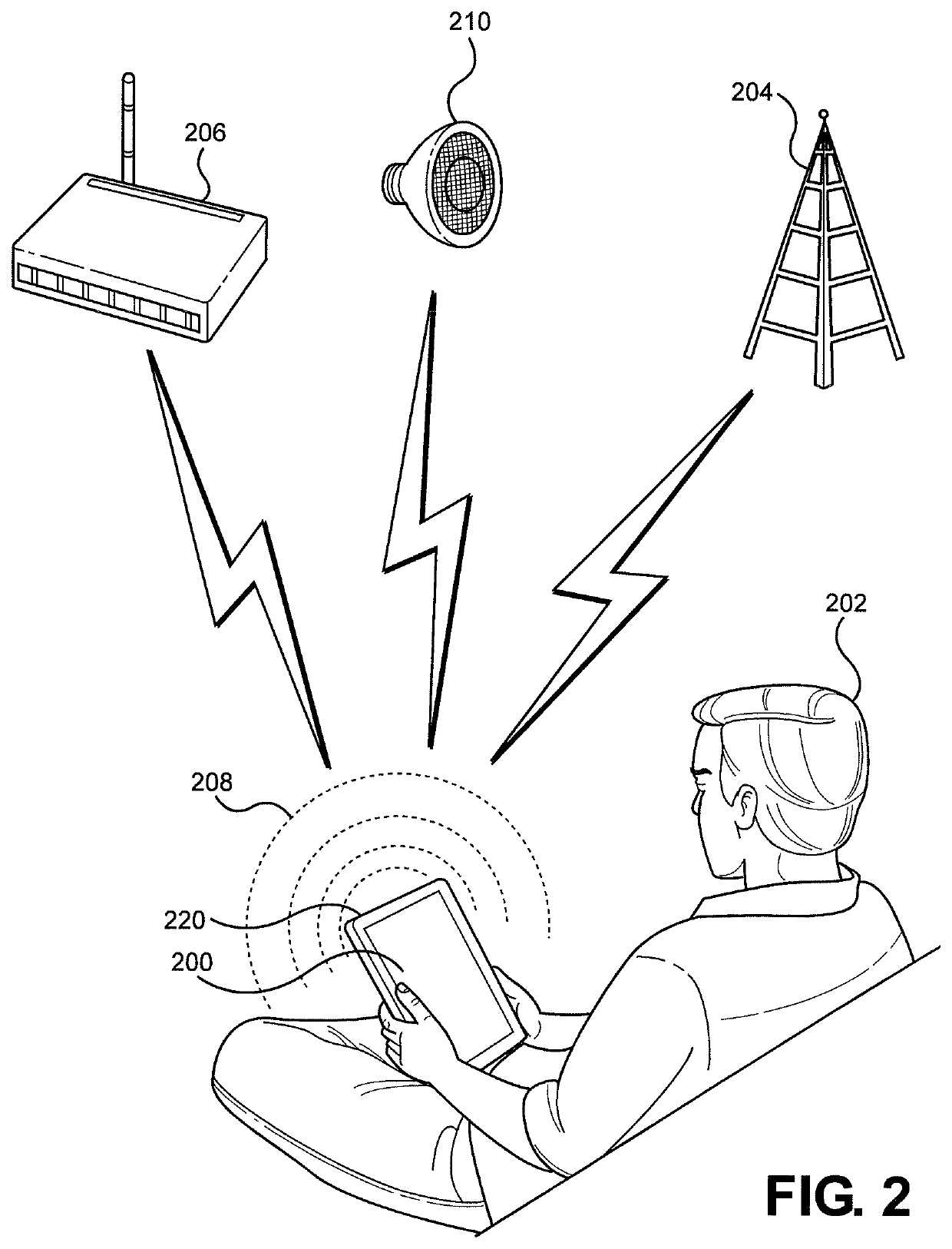 Radio frequency emission guard for portable wireless electronic device