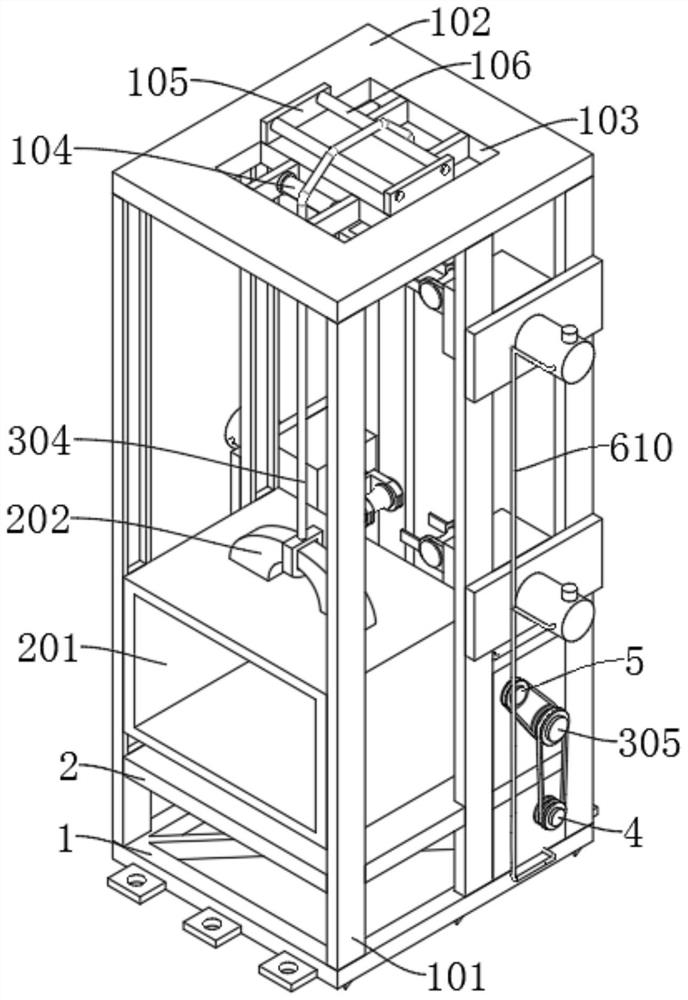 An engineering construction elevator cable deflection prevention device and its application method