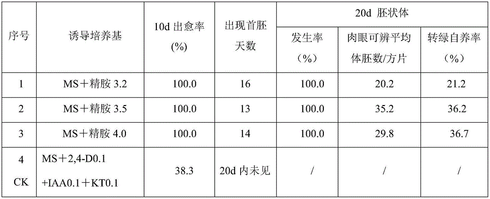 Method of using spermine to induce tobacco embryoid