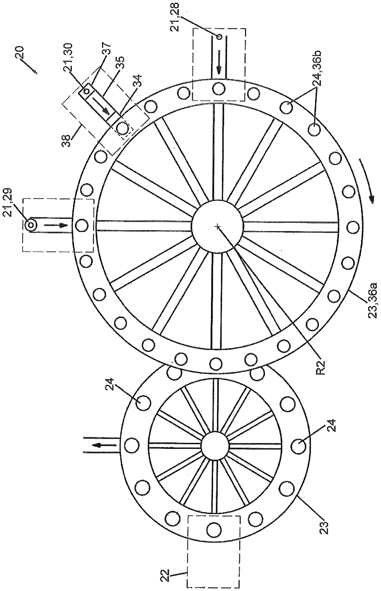 Method and inserting device for inserting a circular blank ring into an outer ring of a circular blank