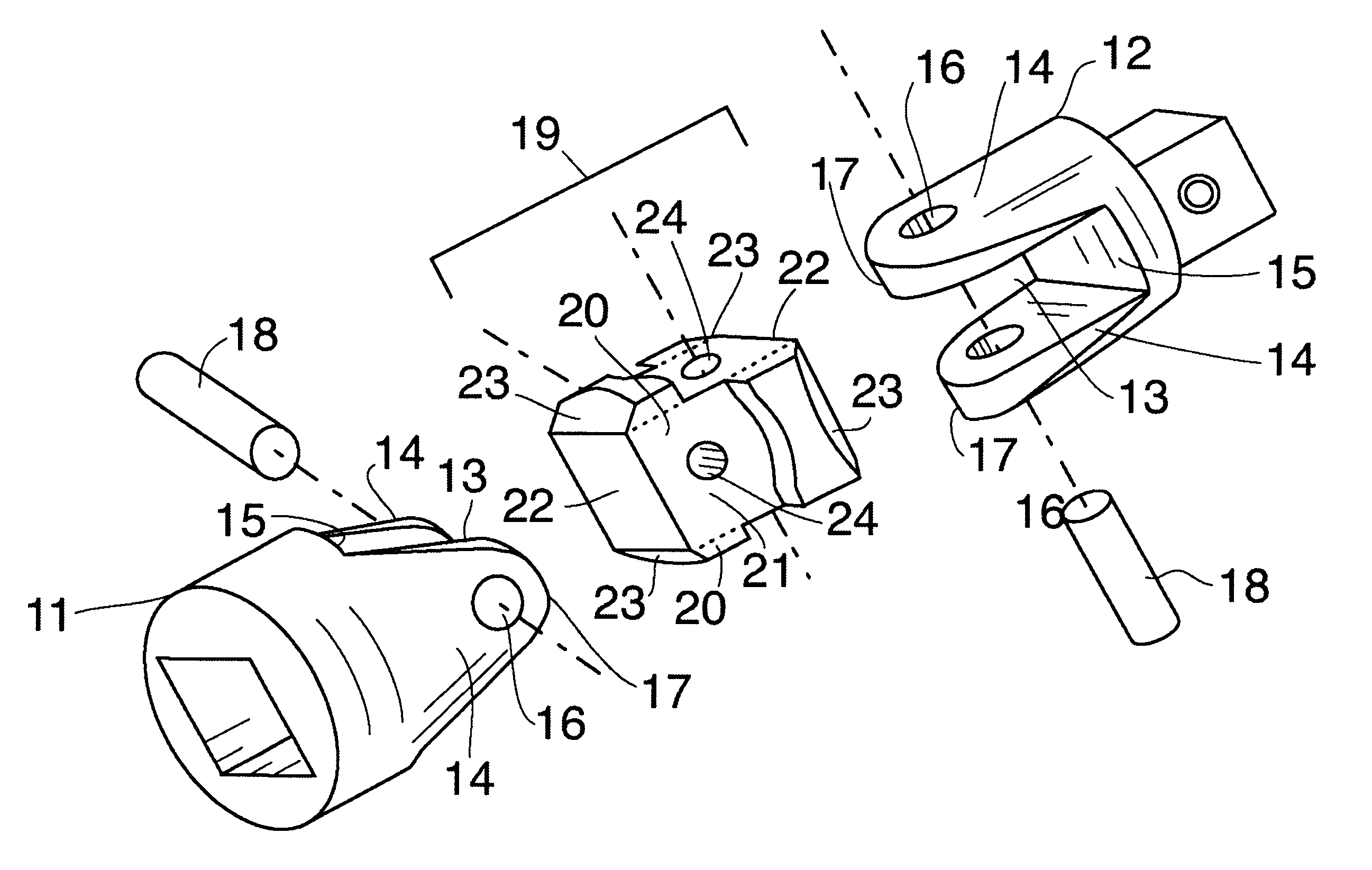 Limited angle universal joint