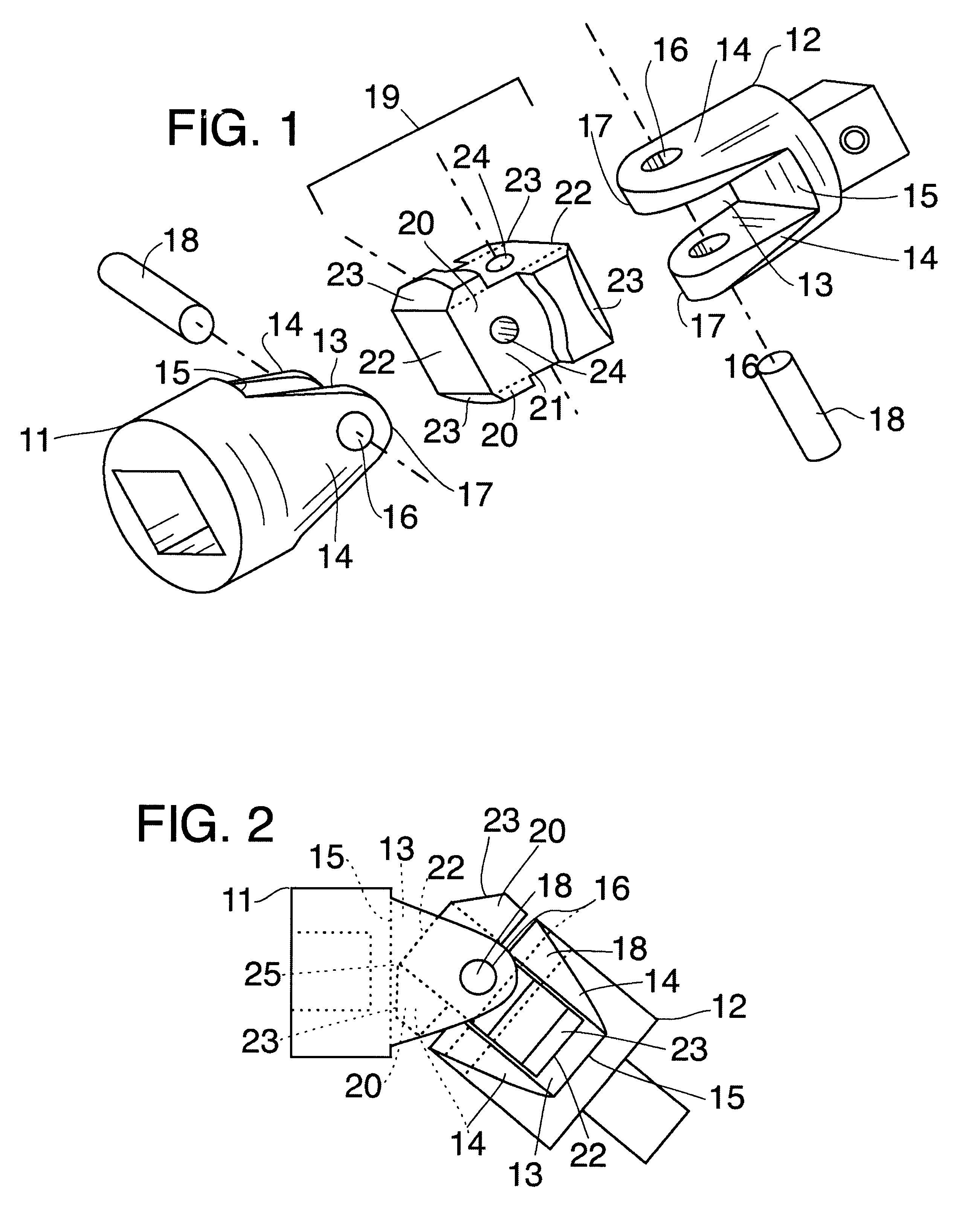 Limited angle universal joint