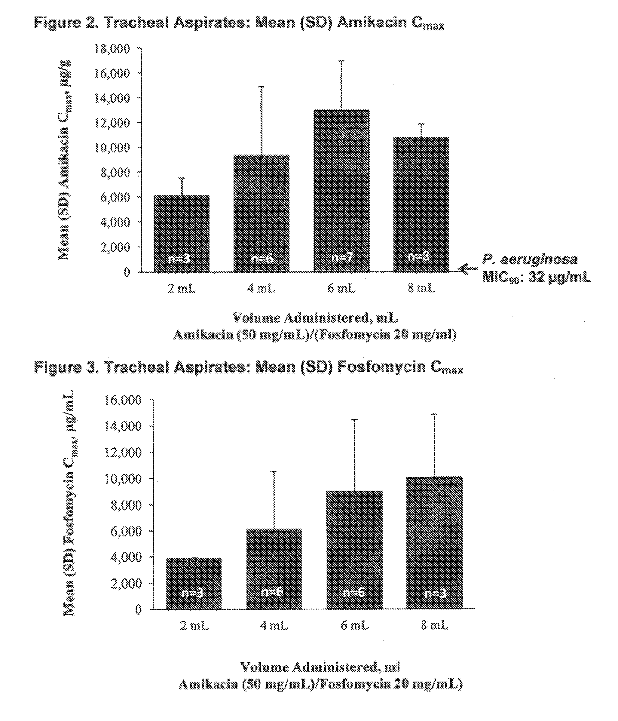 Aerosol Formulation of Aminoglycoside and Fosfomycin Combination for Treatment of Ventilator Associated Pneumonia (VAP) and Ventilator Associated Tracheal (VAT) Bronchitis