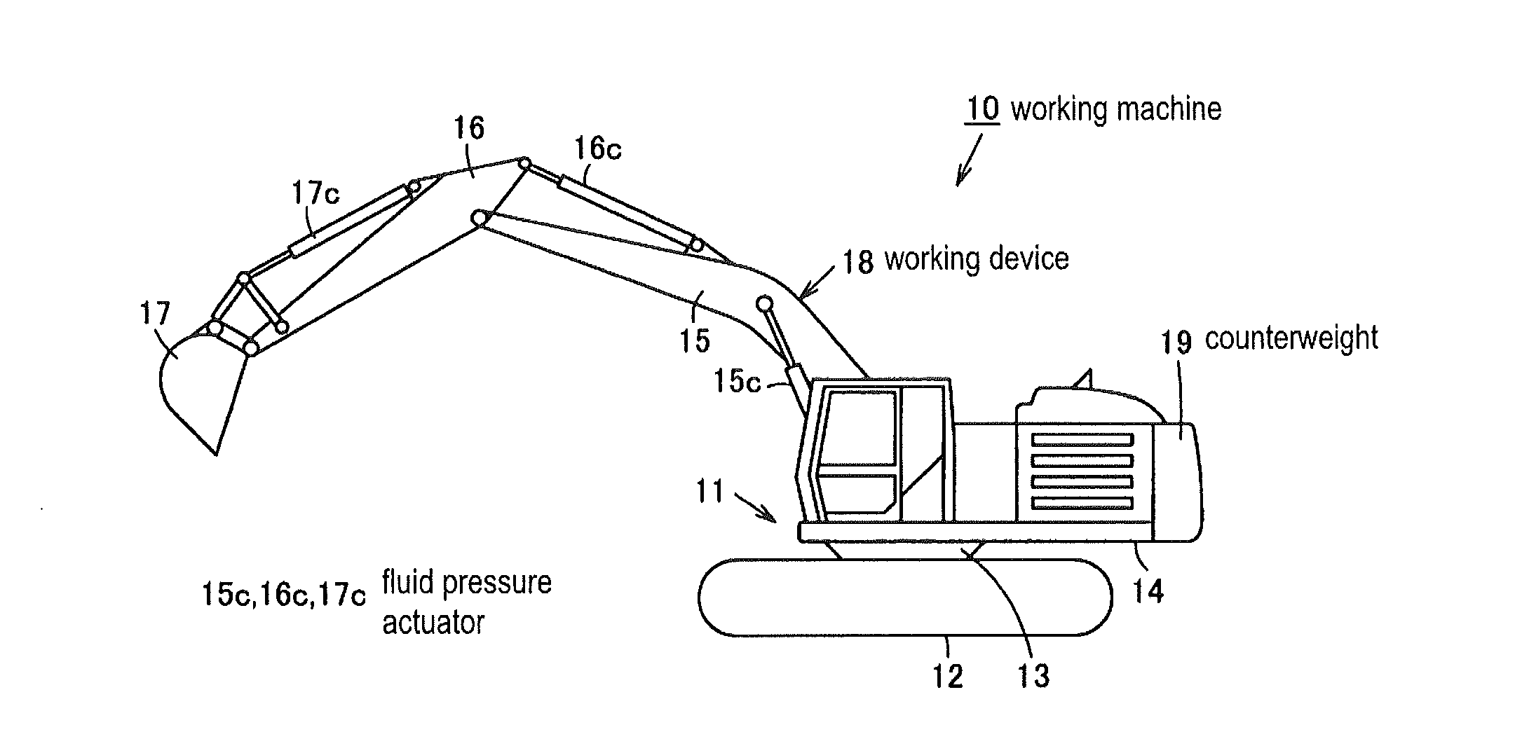 Counterweight Device for Arranging Accumulators Inside the Counterweight of a Working Machine