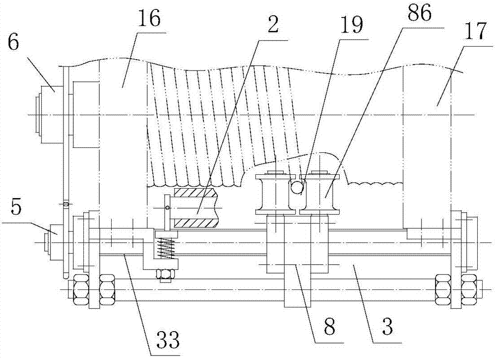 Rope guide with sleeve type rope pressing device and guiding rod type adjustable rope guiding mechanism