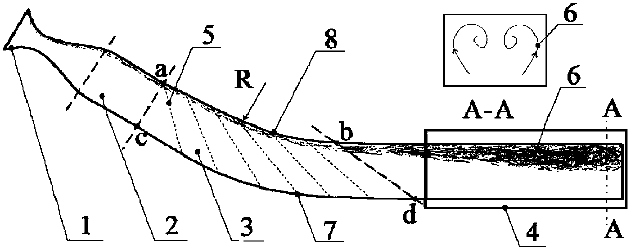 Single-pair supersonic flow direction vortex generation device