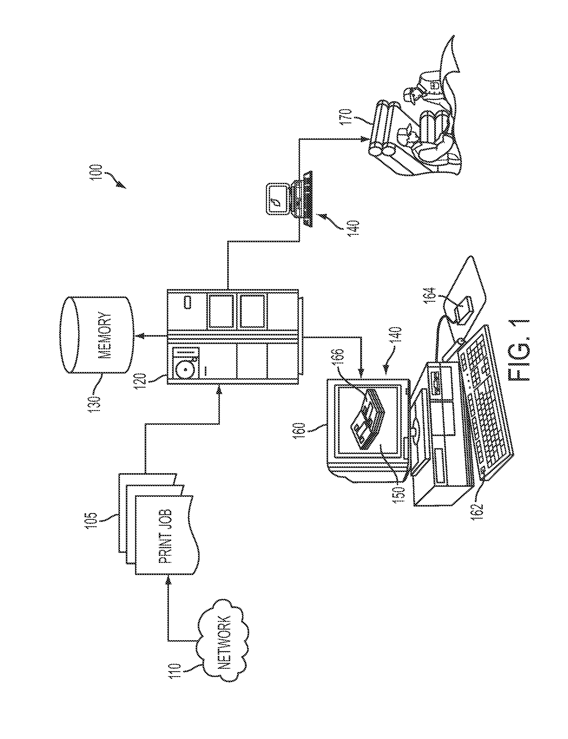 System and method employing variable size mechanical binding elements in virtual rendering of a print production piece