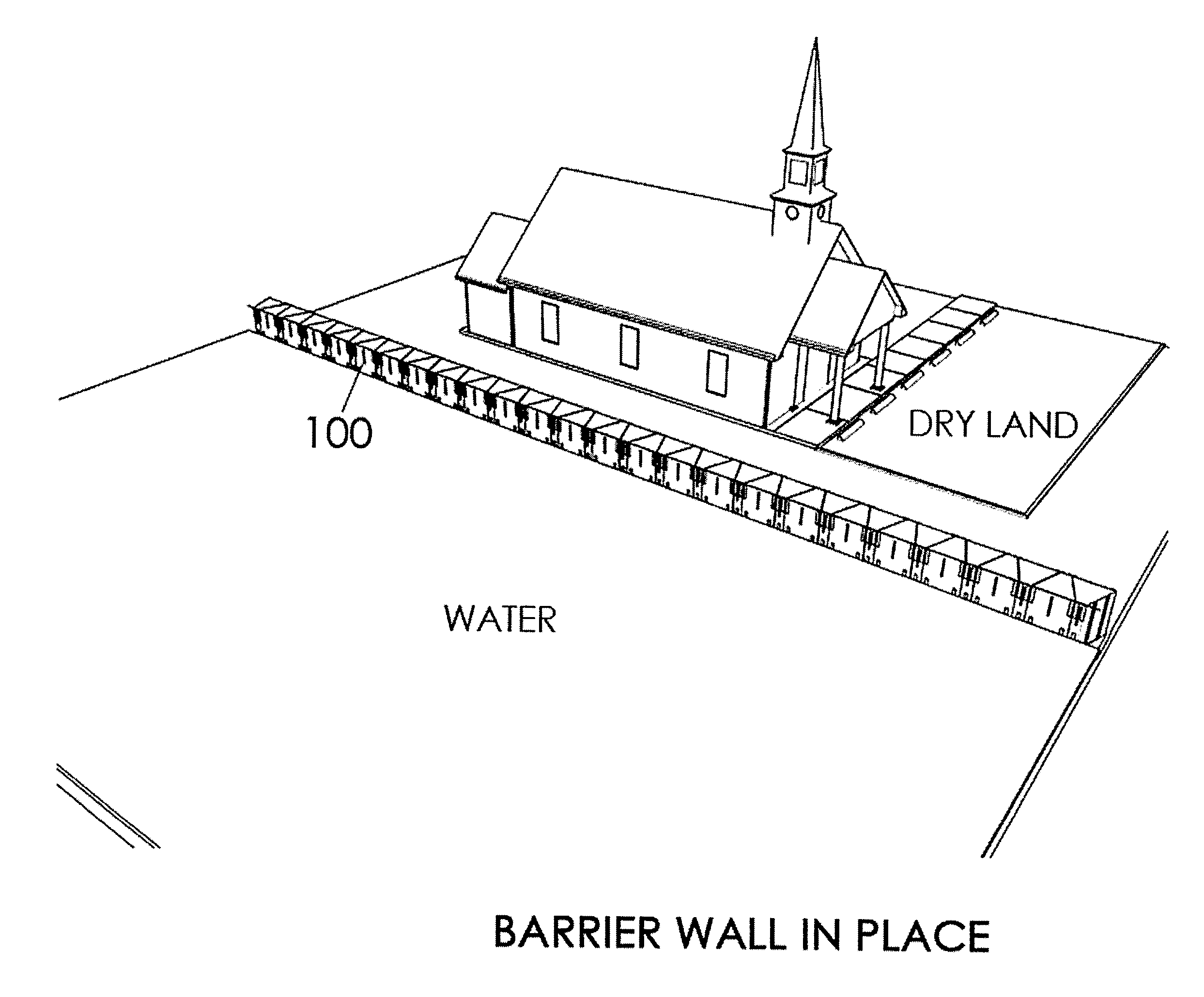 Rapid Deployment, Self-Inflating, Interlocking, Modular Flood-Water Barrier Wall System